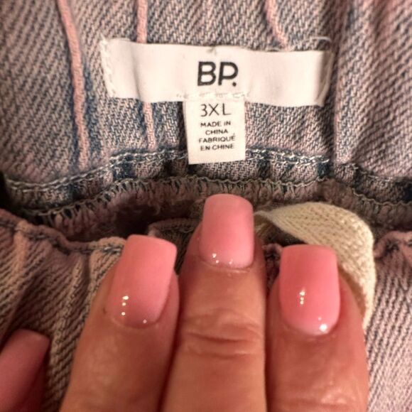 BP Denim Short Size 3XL Elastic Drawstring In Pink Flamingo Overdye - Picture 3 of 4